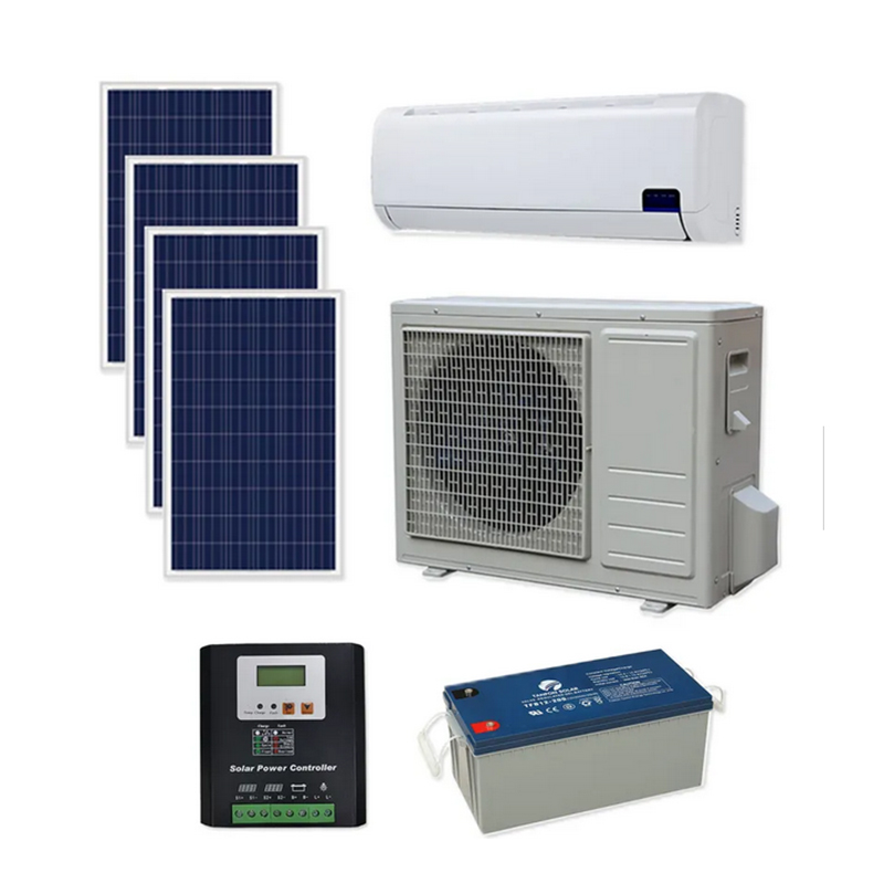 9000BTU 12000BTU Produtos Solares Ar Condicionado Solar Híbrido/off-Grid Split 