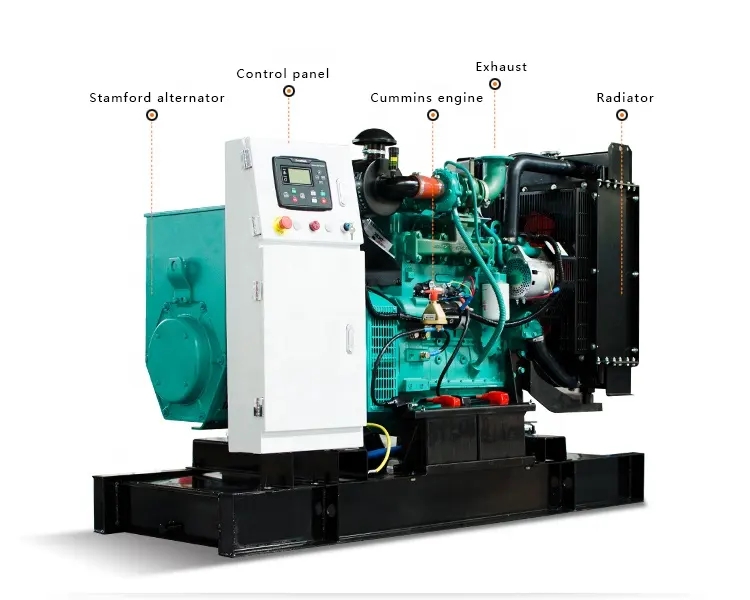 10kva 30kva 50kva 100kva Gerador de Motor Móvel Diesel 1500rpm /1800rpm Trifásico 230V 100kw Stamford Alternador Tipo Sem Escova